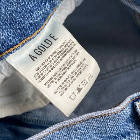 Agolde Toni straight leg high rise light wash raw hem jeans - Picture 3 of 5